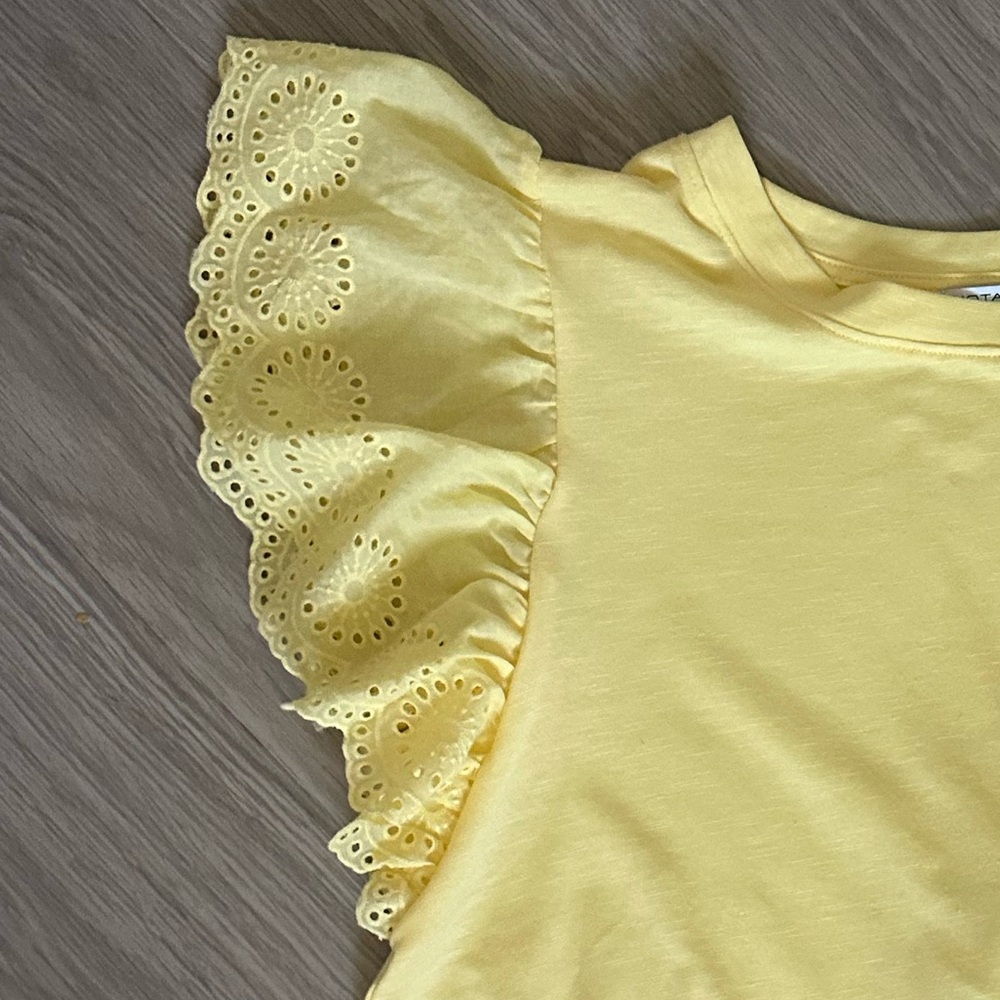 Plus Size Yellow Ruffle Sleeve Top - Picture 4 of 4